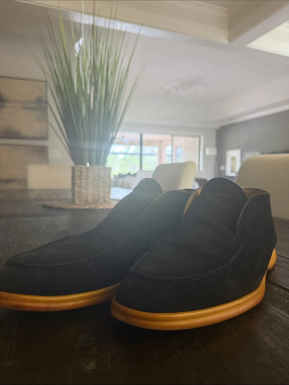 Loro Piana Black Suede Loafers – Men’s US Size 14 – Made in Italy
